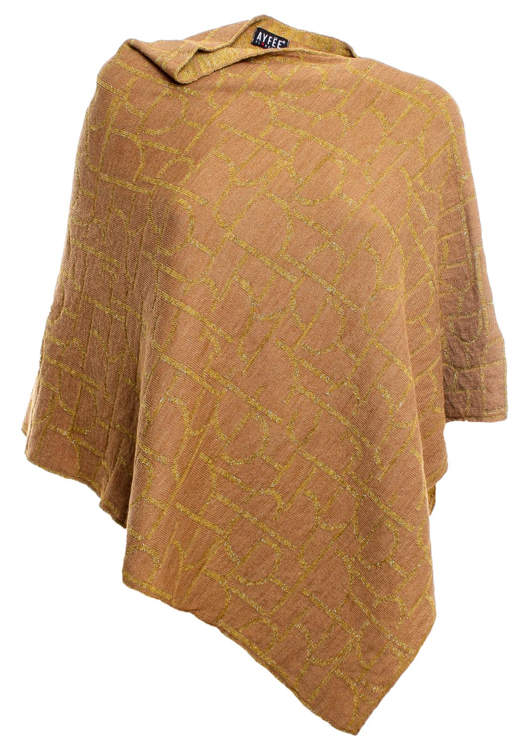 PONCHO IN MAGLIA CHAIN, 60%AC 20% VI 20% WL,  MADE IN ITALY
